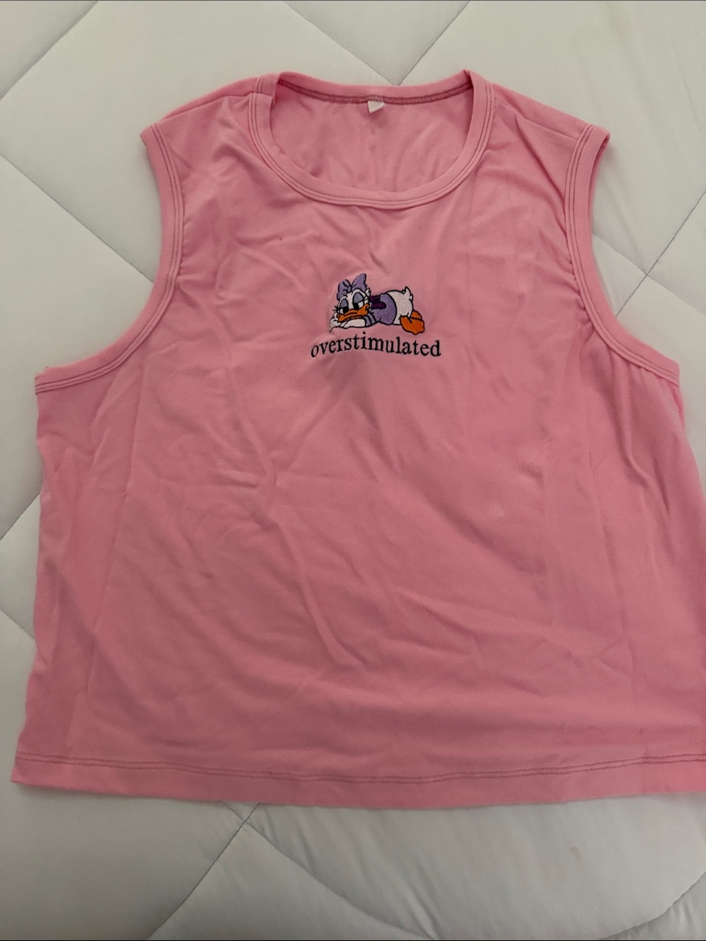Daisy Duck embroidered tank top